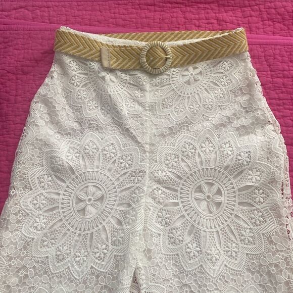Zimmermann lace White Wide-Leg Pants, US6 - Picture 6 of 11